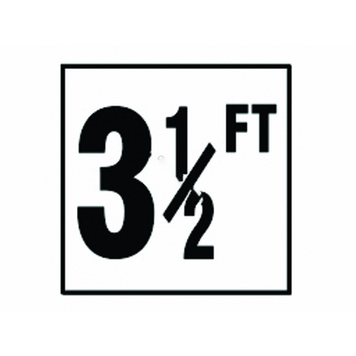 6" X 6" 3-1/2 Standard Number With Ft Smooth Tile Depth Marker