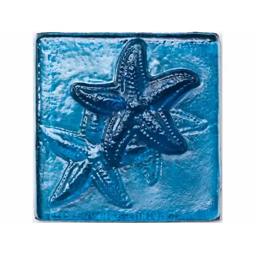 4" X 4" Aquascapes Deco Bondi Starfish Aquamarine Blue