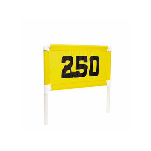 STANDARD GOLF COMPANY 31200V Yellow And Black Vertical Nylon Range Banner 200 Yards