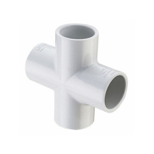 2"s Sch40 Pvc Cross White