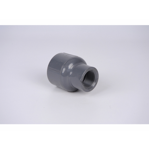 1.5" X 1" Gray Sch 80 Pvc Reducing Threaded Coupling Fipt X Fipt