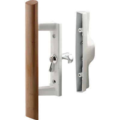Wood/White Internal Lock Handle Set 3-1/2" Screw Holes