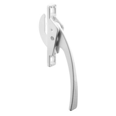 White Straight Casement Window Locking Handle with 2-3/8" Screw Holes