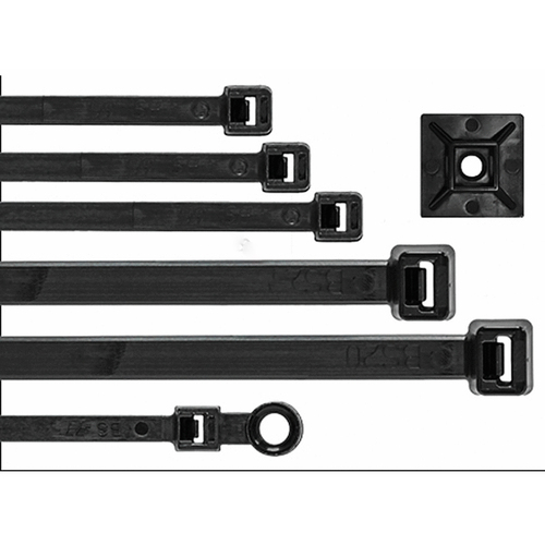Cable Tie, 6/6 Nylon, Black - pack of 50
