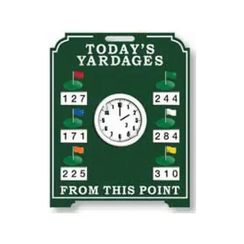 Standard Golf Six Yardage Clock Easel Green