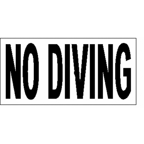 5" 6" X 12" Non-skid No Diving Depth Marker