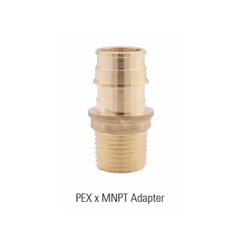 LEGEND VALVE & FITTING 462-763NL 1" Pex X Mnpt No Lead Dzr Forged Brass Cold Expansion Adapter