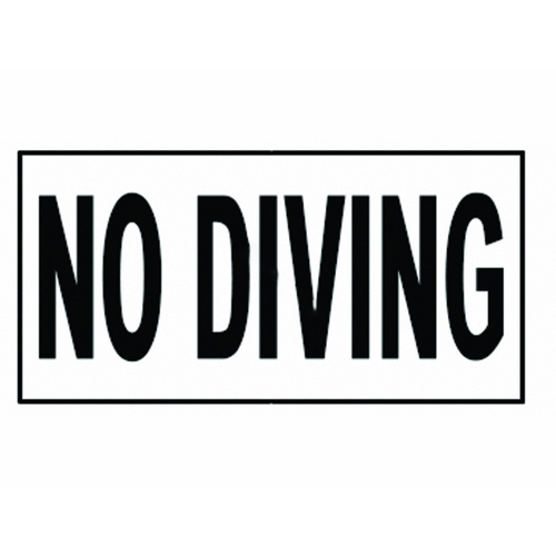 4in 6"x12" Smooth No Diving Depth Marker