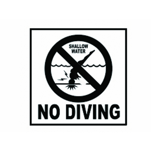 Custom Mosaics DM702-06 Non-skid Black No Diving Depth Marker