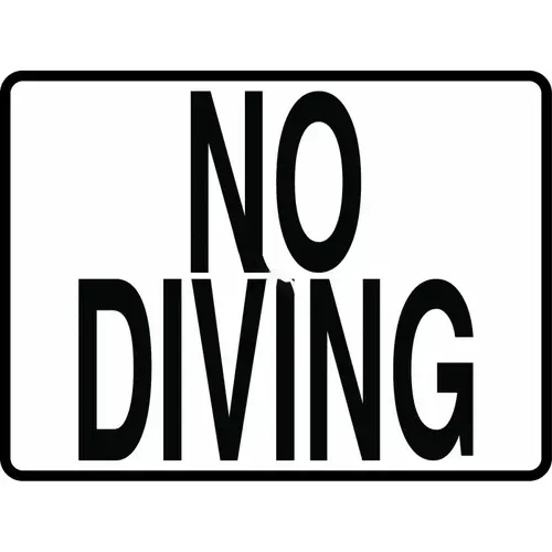 4x6 No Diving Smooth Plastic Stick-on Depth Marker