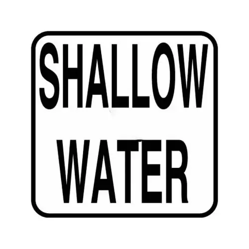 INLAYS MANUFACTURING INC V621516 6x6 2" Shallow Water Non-skid Bw Vinyl Depth Marker