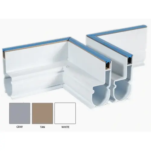 Quaker Plastics QP-7205G Gry 90 Streamline Outside Corner Gray - pack of 2