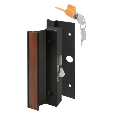 Black Keyed Hook-Style Surface Mount Handle 4-15/16" Screw Holes for Arcadia Doors