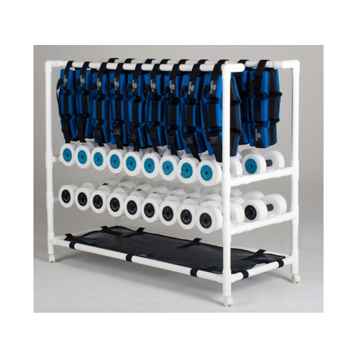 HYDRO-FIT AQUATIC FITNESS GEAR 275 58"h X 27"d X 65"w White System 18 Rack With Cuffs & Regular Hand Buoys