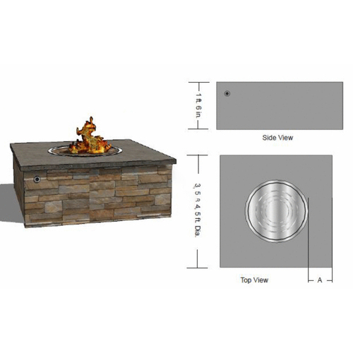 Tejas Originals RTF-FPKIT-SQR36 36" Square X18 Ready-to-finish Fire Pit Kit