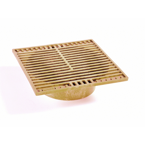 NDS 970S 9" Sand Plastic Square Grate, Connects To 6" Spee-d Basin, Pipes, And Fittings Tan