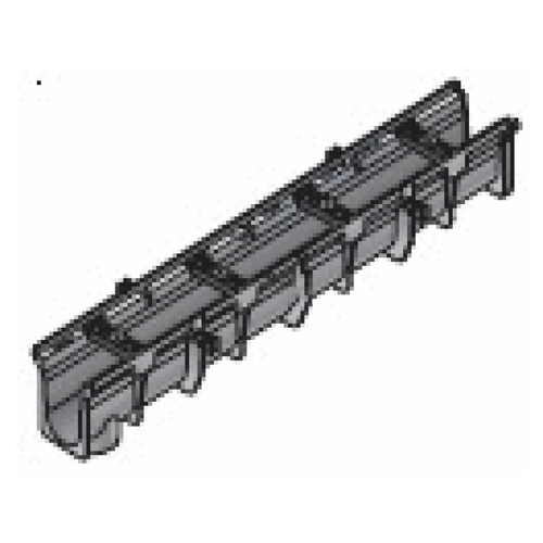 Dura Slope 6" X 4' X 6.8" Light Gray Channel Drain, 5.0" To 5.3" Invert Depth