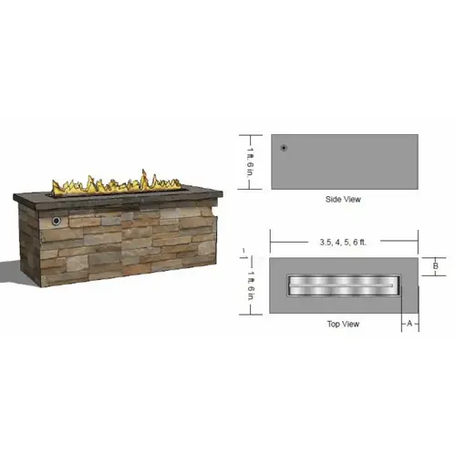 42"x18" Ready-to-finish Fire Pit Kit