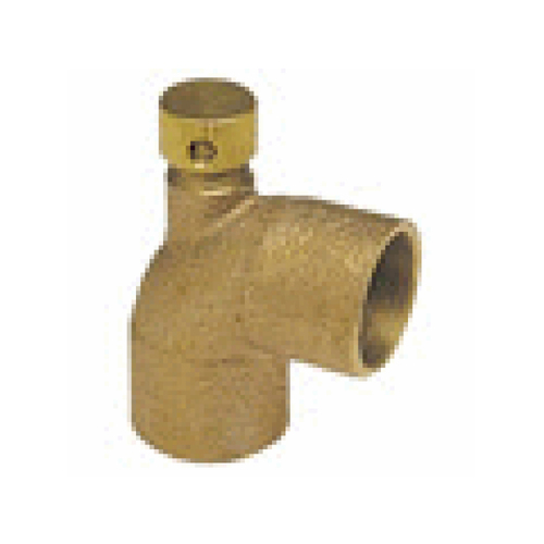 1" 90 Degree Cast Copper Elbow With Drain