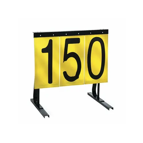 Yellow With Black Numbers 125 Yd Practice Range Sign