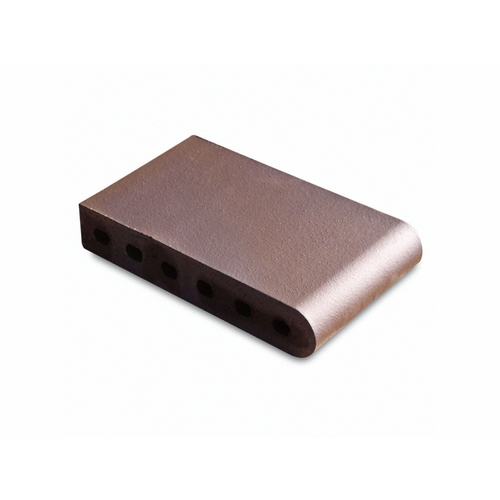 Pacific Clay Brick Products 075062900 12" Brown Flashed Texas Cored Bullnose Coping