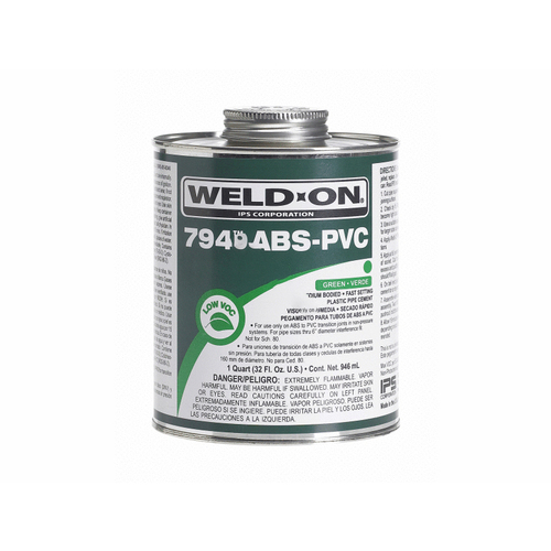 Weld-On 10275 8 oz. ABS PVC 794 Transition Cement in Green