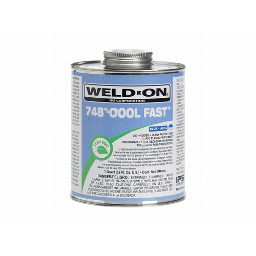 Weld On 13343 Pool Fast 748 Blue Pvc Solvent Cement 1 Pt