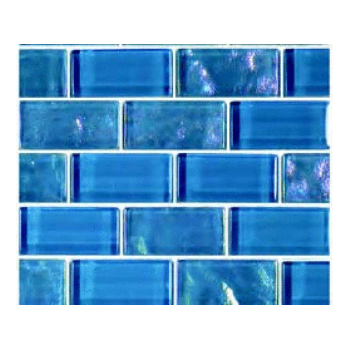 Artistry in Mosaics GT82348B12 1" X 2" Twilight Glass Tile Blends Azure Blue