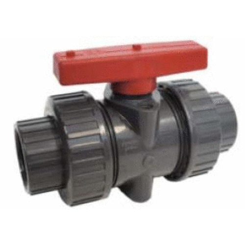 Sch80 Ball Valve 1.5" Pvc T-union Gray