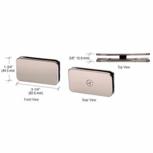 CRL GCB180PW Brushed Pewter Traditional 180 Degree Glass Clamp