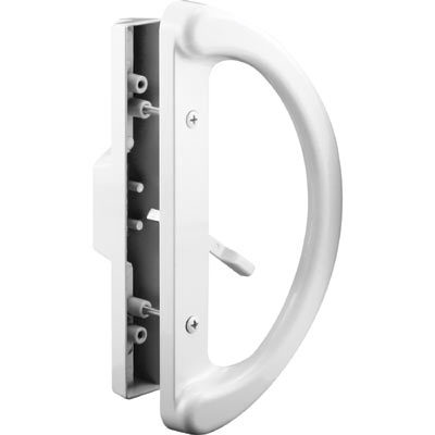CRL C1225 White Sliding Glass Door Handle Set with 3-15/16" Screw Holes