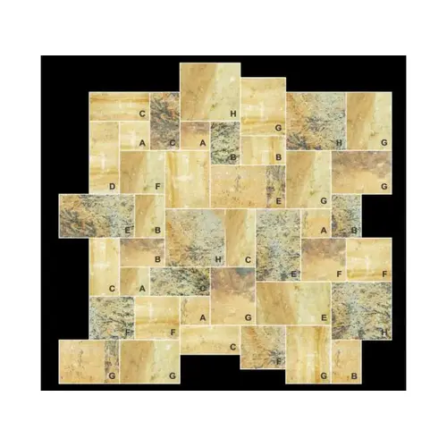 STONE UNIVERSE INC PT8-AM 12"x12"x1" Ashlar Pattern Autumn Mist Paver