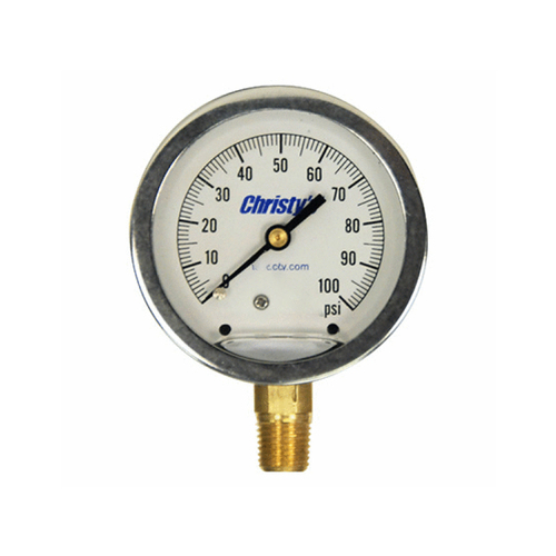 2.5" 0-15psi Liquid Filled Steel Test Gauge