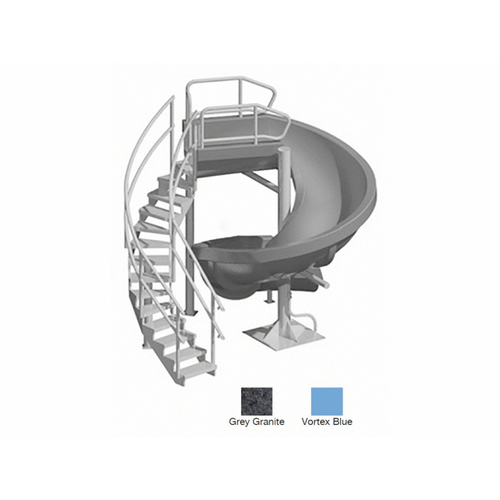 Gray Granite Open Vortex 360 Slide With Staircase