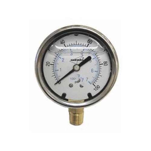 American Granby ILVG3025-4LNL 2.5" 0-30"hg Btm Mount Liq Fill Vacuum Gauge