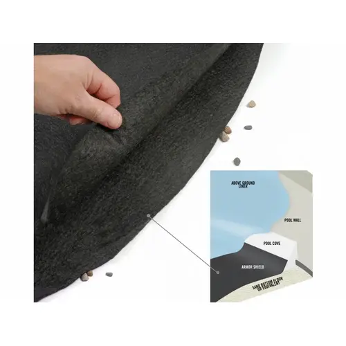 GL International 70-0030RD-BLK-160 30' Round Armor Shield Liner Floor Pad Black