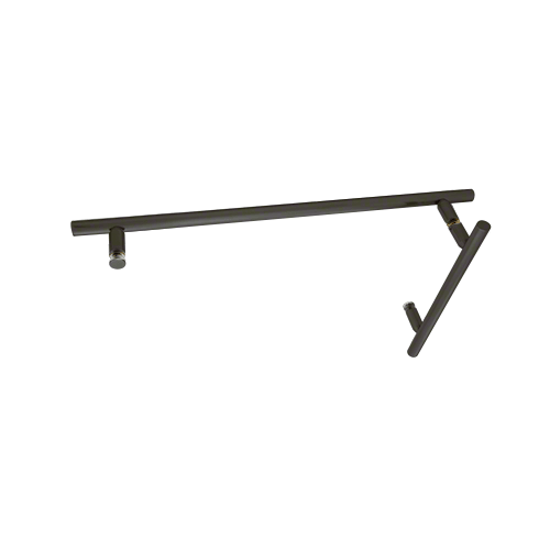 CRL LTB8X18MBL Matte Black 8" x 18" LTB Combo Ladder Style Pull and Towel Bar