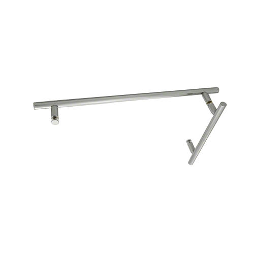 CRL LTB8X18SC Satin Chrome 8" x 18" LTB Combo Ladder Style Pull and Towel Bar