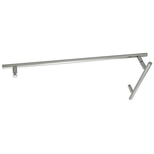 CRL LTB8X24SC Satin Chrome 8" x 24" LTB Combo Ladder Style Pull and Towel Bar
