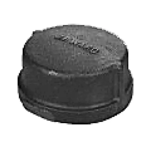 1.25 Black Malleable Cap, Color: Black, Size: 1.25"