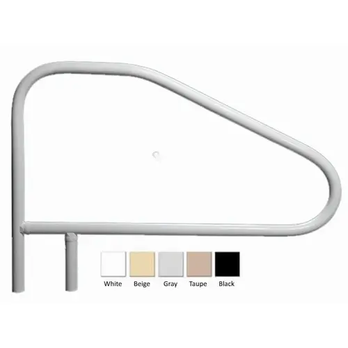 Saftron CBRTD-448 48" White 4-bend Return-to-deck Handrail W/ Brc