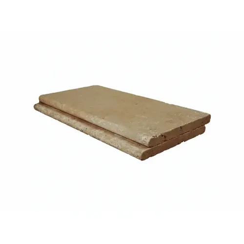 Atlantic Stone Source 22511224P2E 12" X 24" 5 Cm Walnut Tumbled Pool Coping