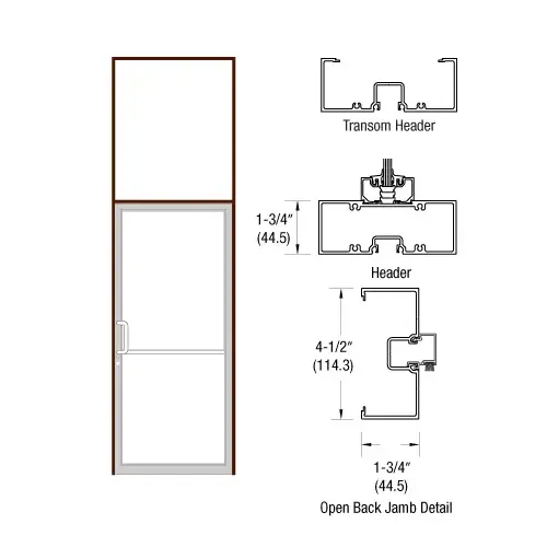 CRL-U.S. Aluminum 0B61222 Bronze Black Anodized Custom Sized Series 450 Open Back Offset Pivot Transom Frame Complete (1FT)