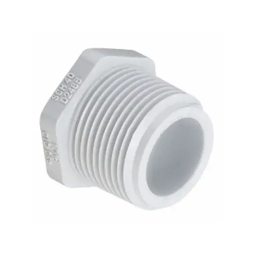 .5" Mipt Sch40 Pvc Plug White