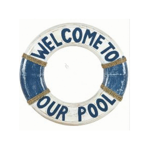 RAM GAMEROOM PRODUCTS ODR721 Welcome To Our Pool Ring Wood Wall Decor