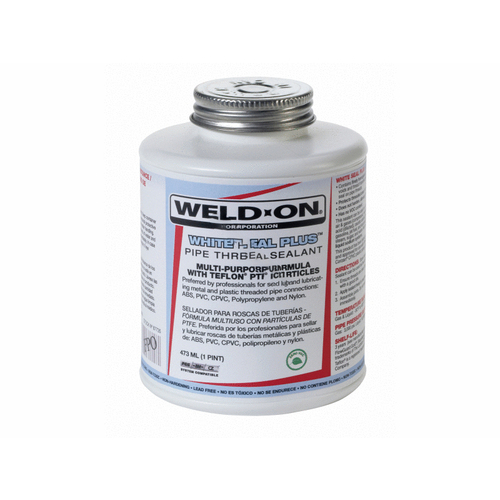 Weld On 87740 White Seal Plus Multipurpose Pipe Thread Sealant With Ptfe 1 Qt