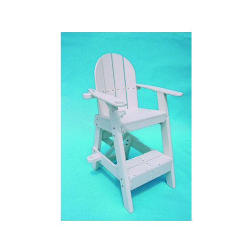 White Lifeguard Chair W/ 30"h Seat & One Step