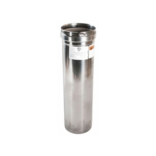 Z-vent Stainless Steel Single Wall Vent Pipe; 6" X 1'