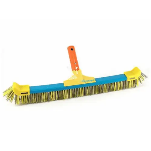 18" Combo Bristle Wall Brush For Plaster Pool Surfaces Yellow