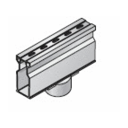 1.25" X 7" Sand Plastic Micro Channel Drain With Bottom Outlet Tan